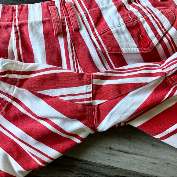 Vintage 1990s Basic Editions High Rise Pleated Red & White Striped Shorts - Picture 8 of 11